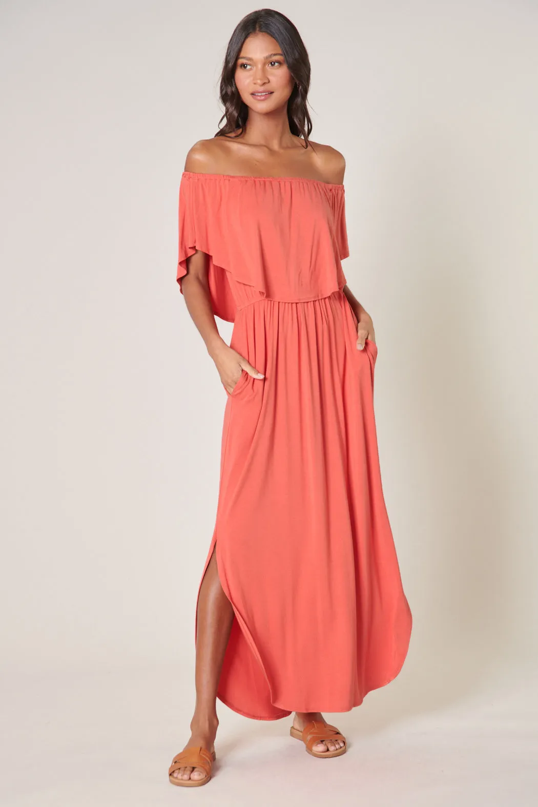 Shelbee Popover Jersey Knit Maxi Dress