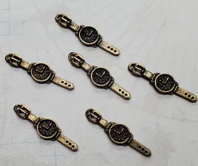 Small Antique Bronze Watch Casting Charms (6) - L1150