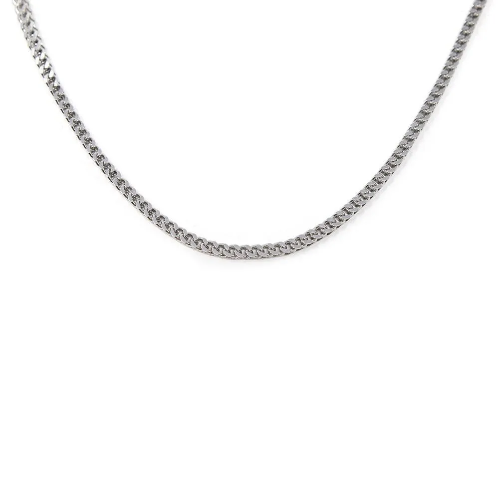 Stainless Steel 2MM Square Foxtail Chain Necklace 24 Inch