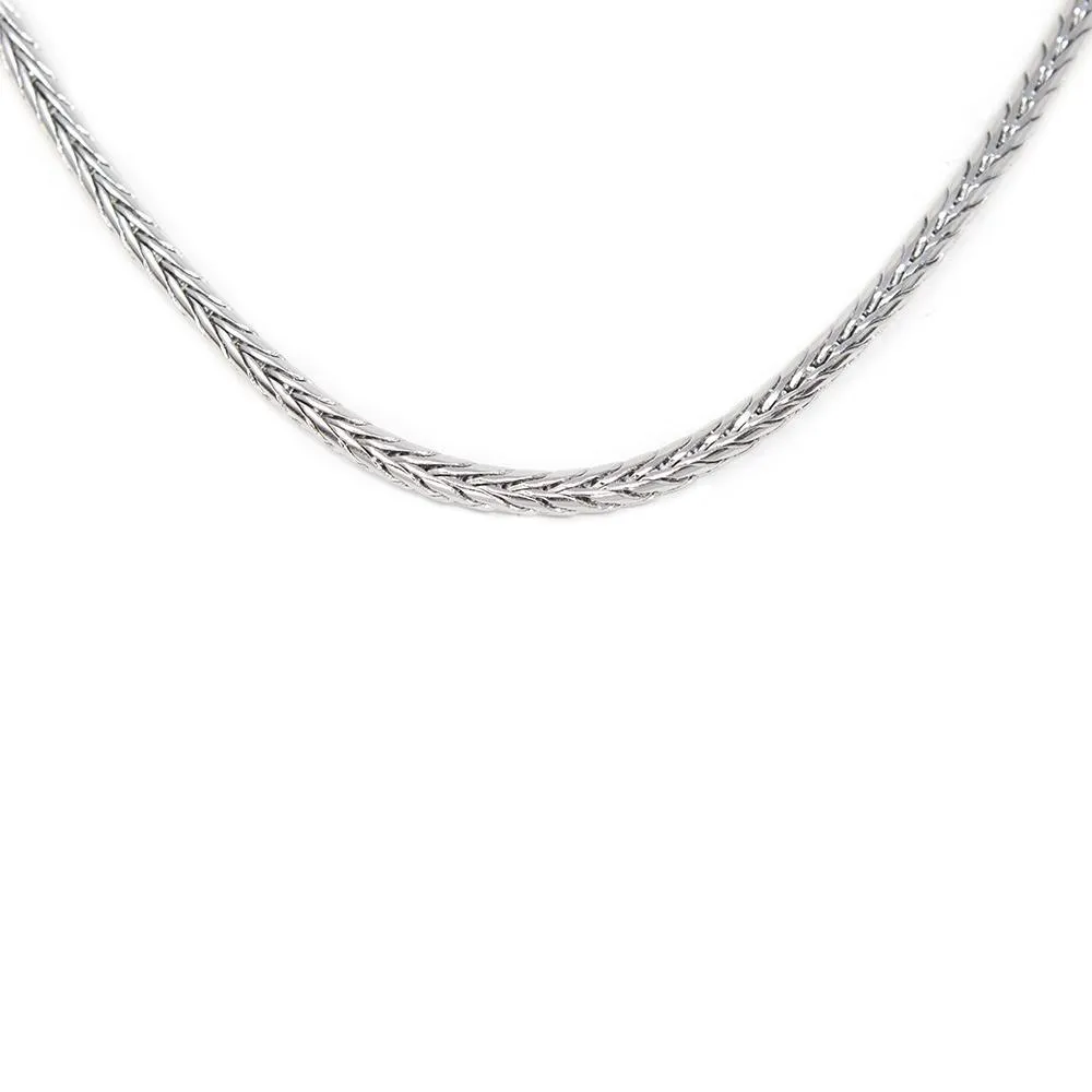 Stainless Steel 3MM Square Foxtail Chain Necklace 24 Inch