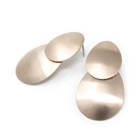 Stainless Steel Oval Dangle Post Earrings