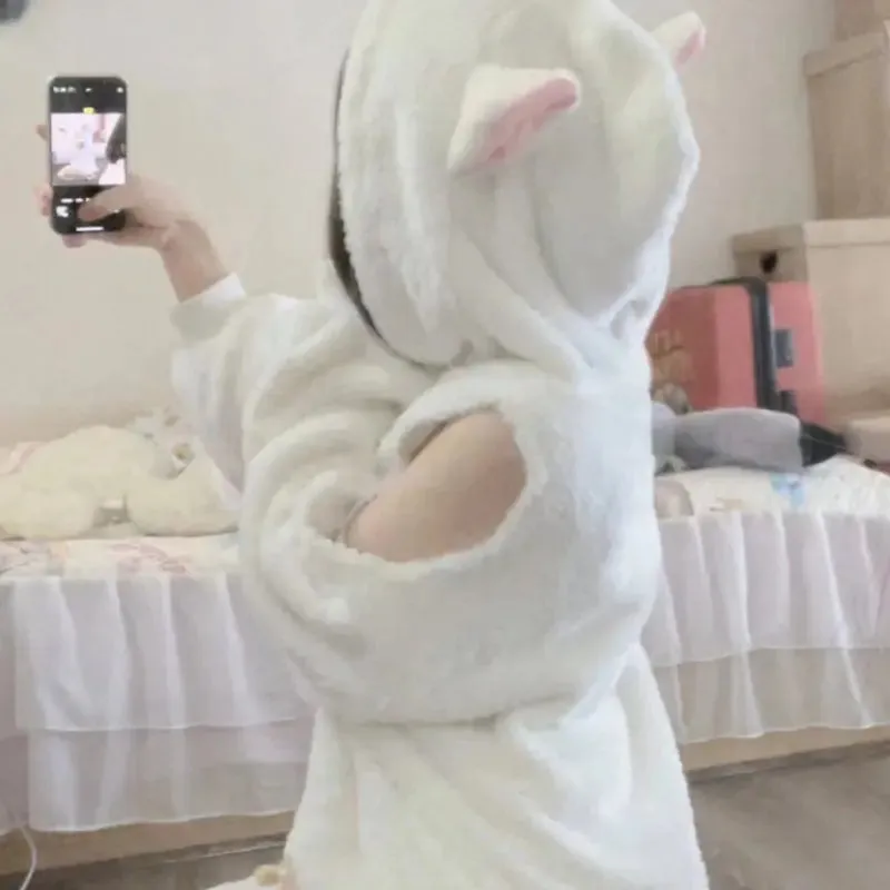 Sweet Cute Sheep Ear Hooded