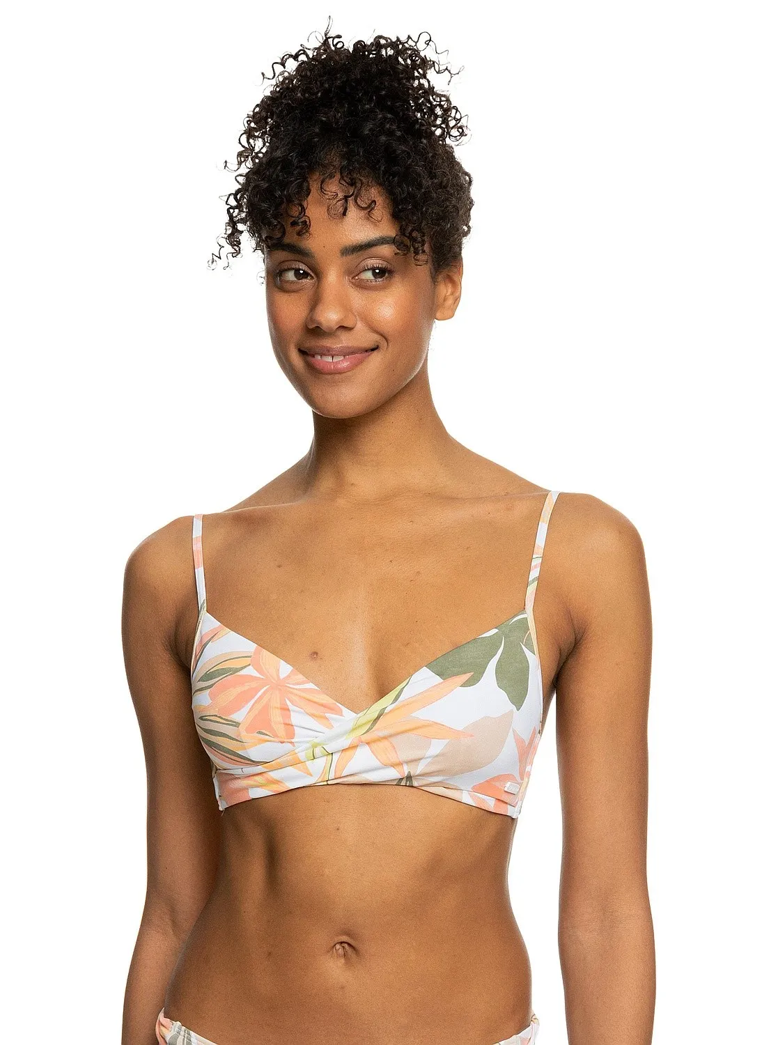 swimsuit Roxy PT Beach Classics Wrap Bra - WBB9/Bright White Subtly Salty Flat - women´s