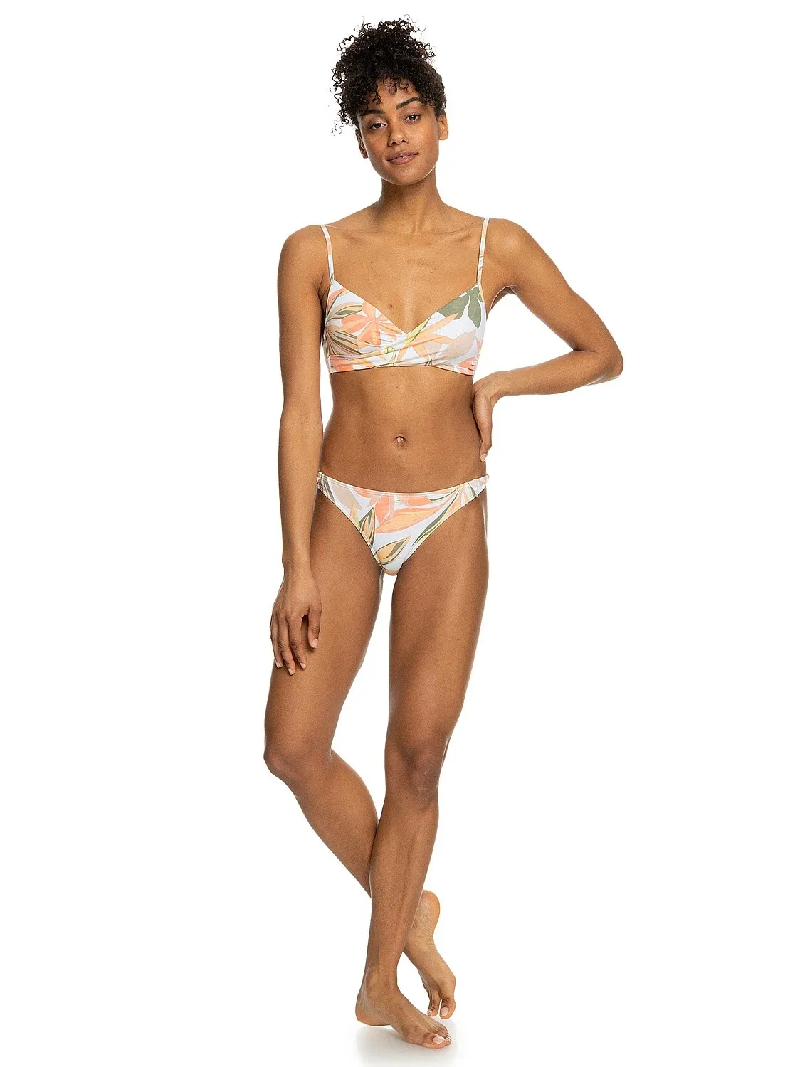 swimsuit Roxy PT Beach Classics Wrap Bra - WBB9/Bright White Subtly Salty Flat - women´s