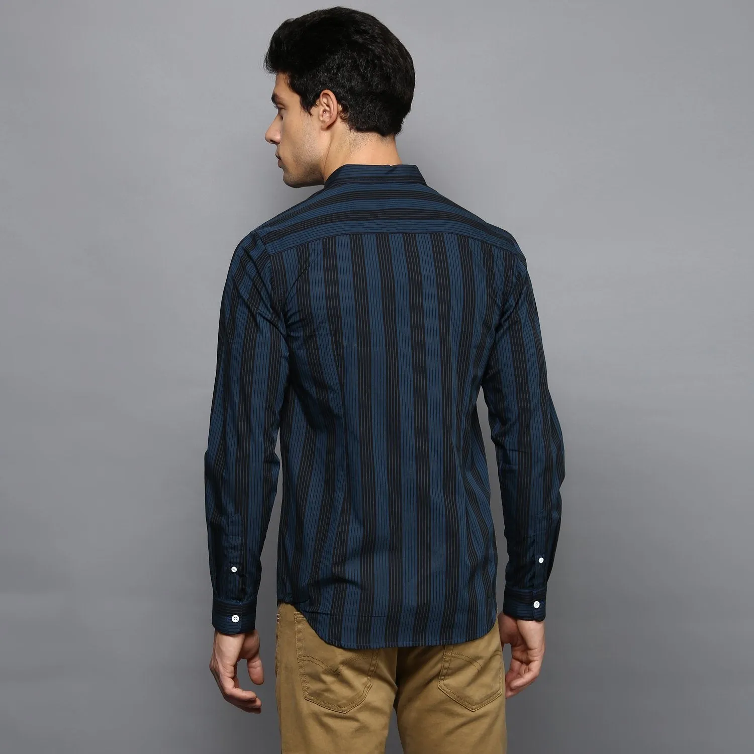 Teal Contrast Stripe Shirt