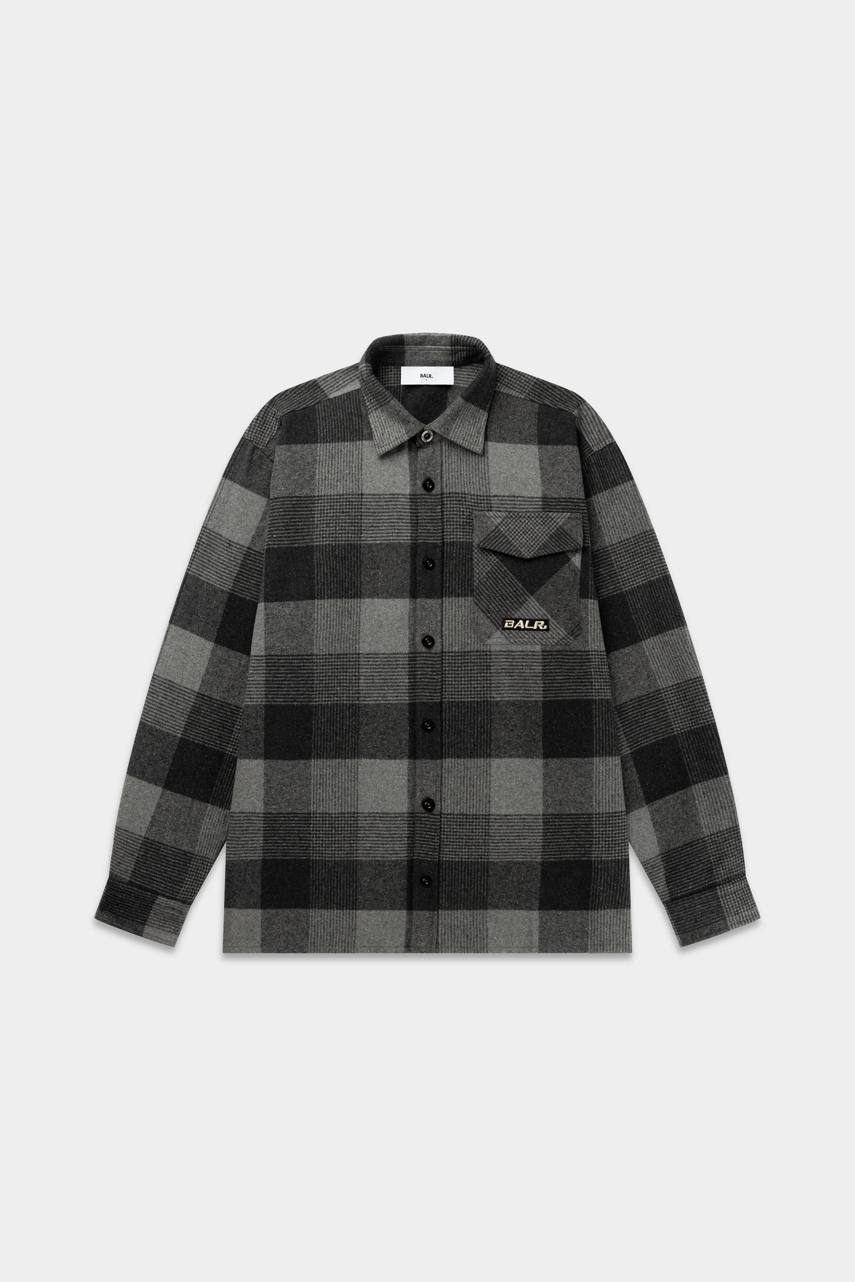 The Club Box Fit Flannel Shirt Jet Black