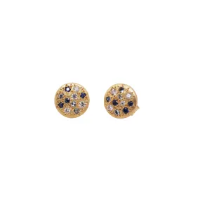 Tidal Pool Studs W/ Sapphires and Diamonds