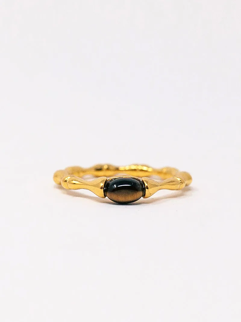 Tiger Eye Bamboo Ring