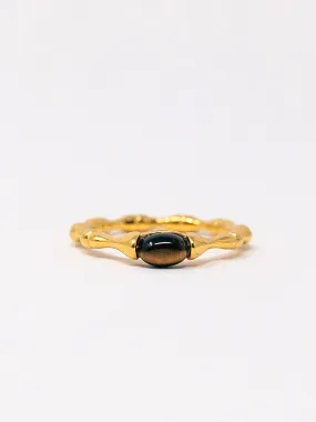 Tiger Eye Bamboo Ring