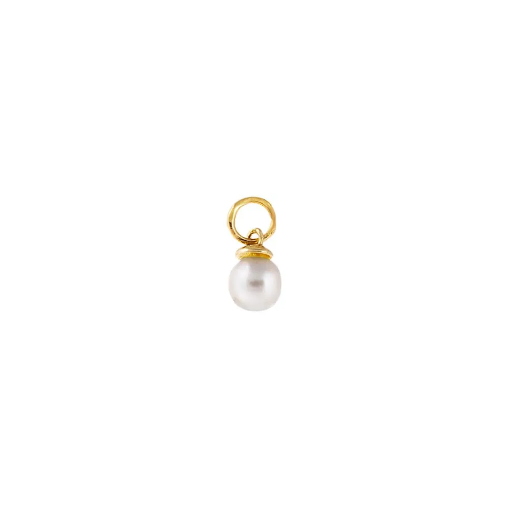 Tiny Charm | Faux Pearl White | 14K Gold Plated