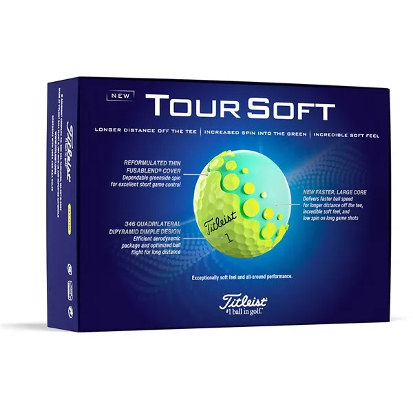 Titleist New Tour Soft Golf Balls - Yellow