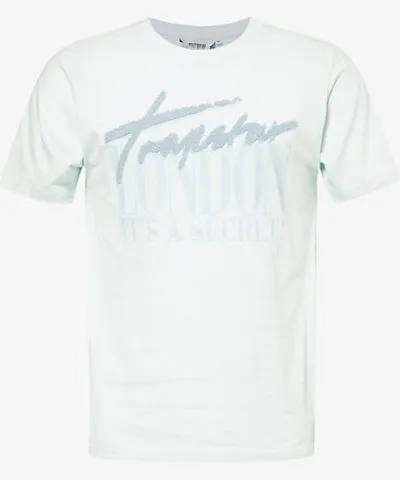 Trapstar Mens Blue London chenille-logo cotton-jersey T-shirt