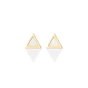 Triangle sticker studs yellow gold with enamel