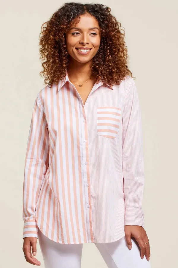 Tribal Colour Block Stripe Shirt