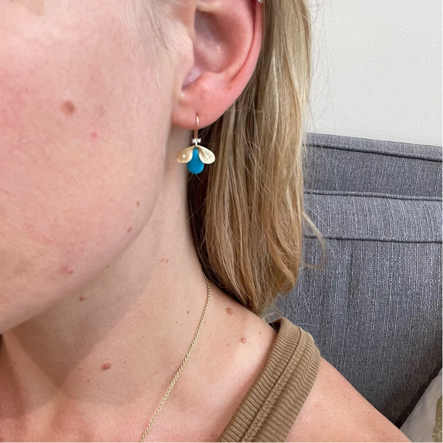 Turquoise & Diamond Bug Earrings