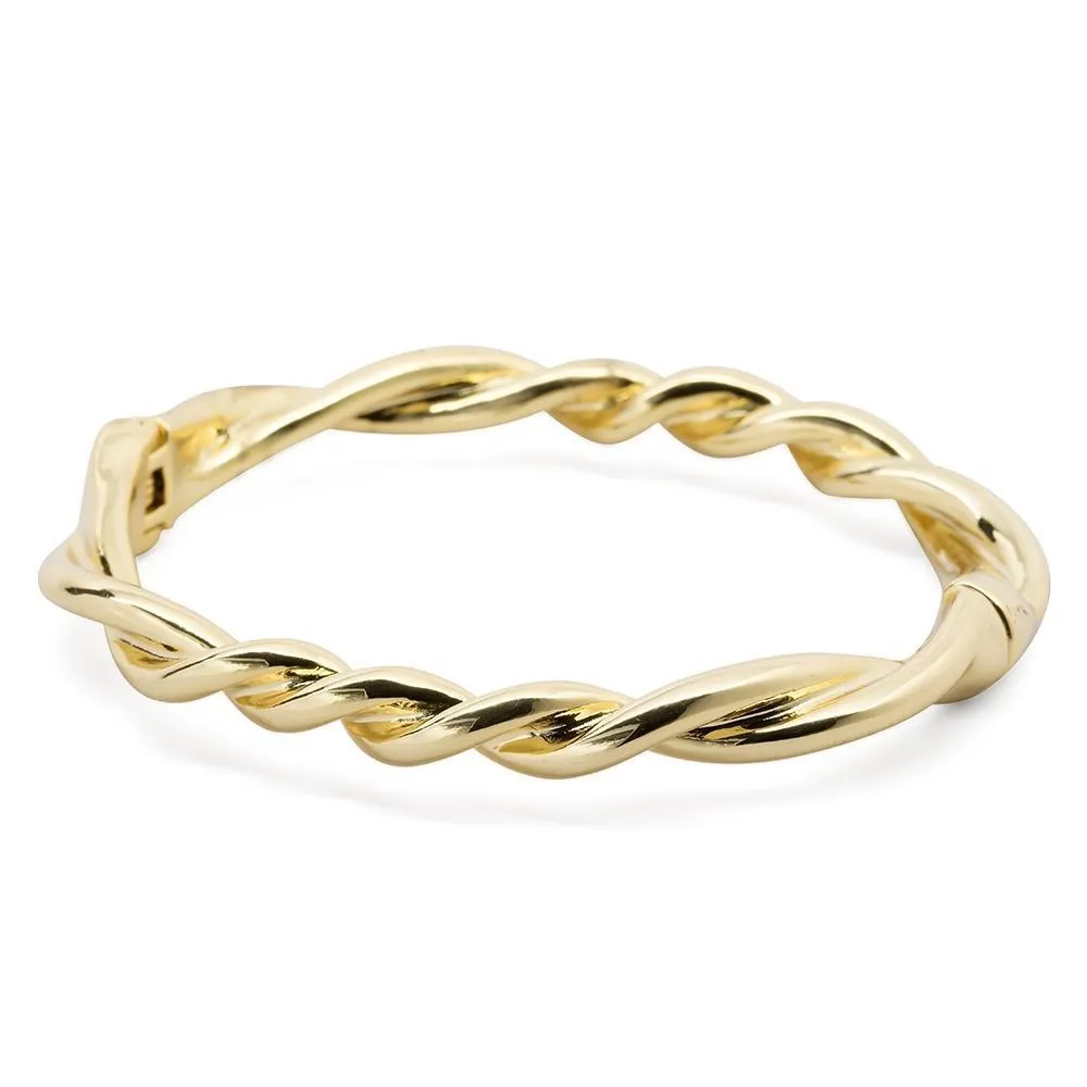 Two Strings Twisted Bangle Gold Plated