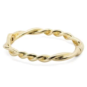 Two Strings Twisted Bangle Gold Plated