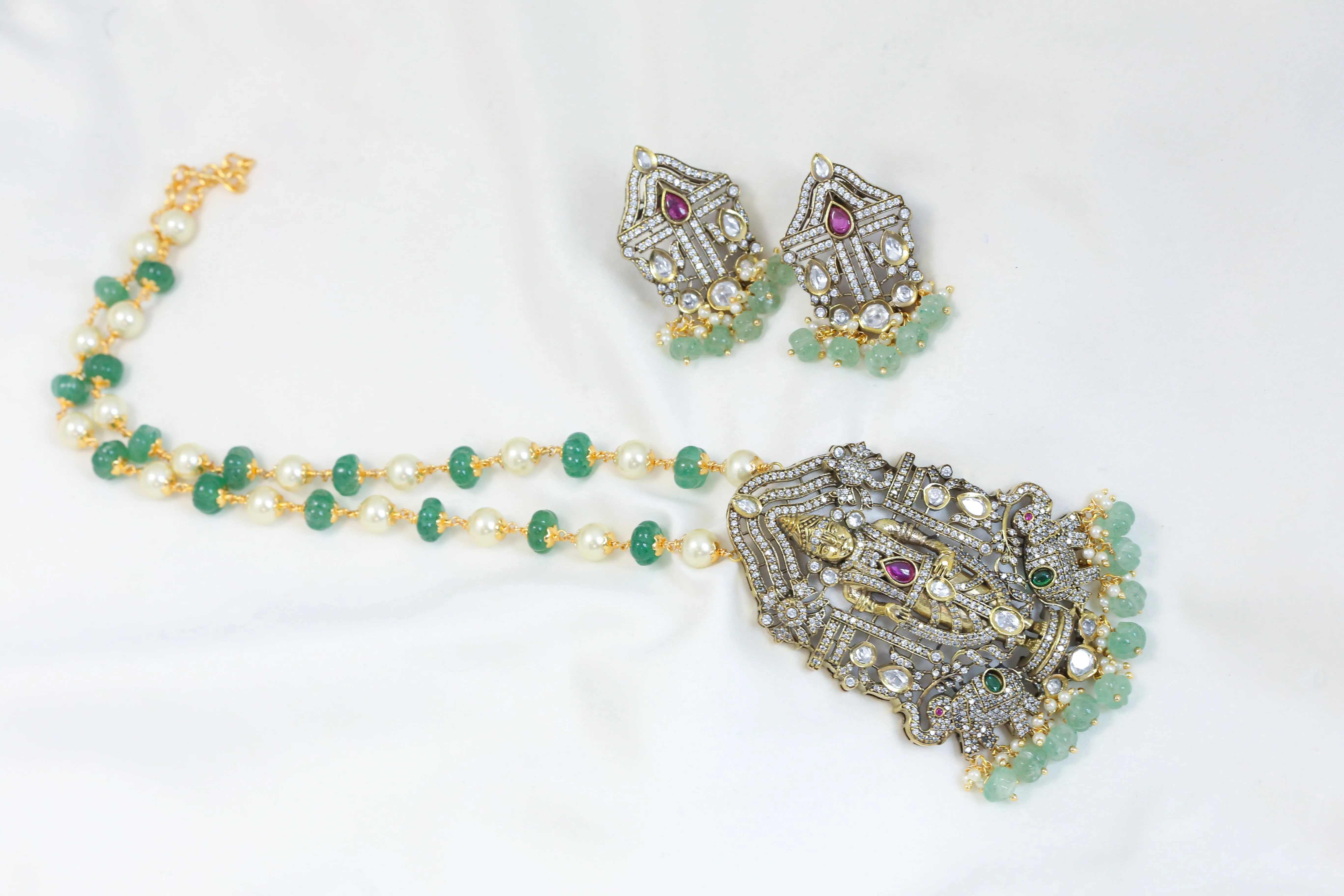 Victorian Sri Vishnu Mala Necklace Set