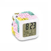 wavy text color changing alarm clock