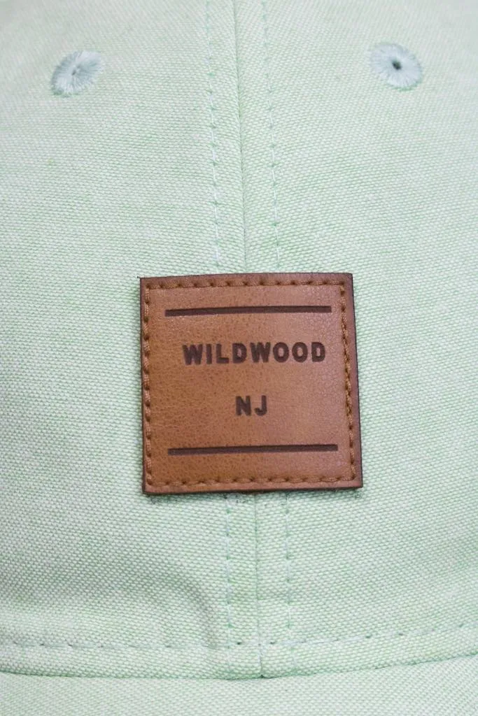 Wildwood Hat | Wildwood NJ Mint Oxford Leather Square Patch Baseball Cap