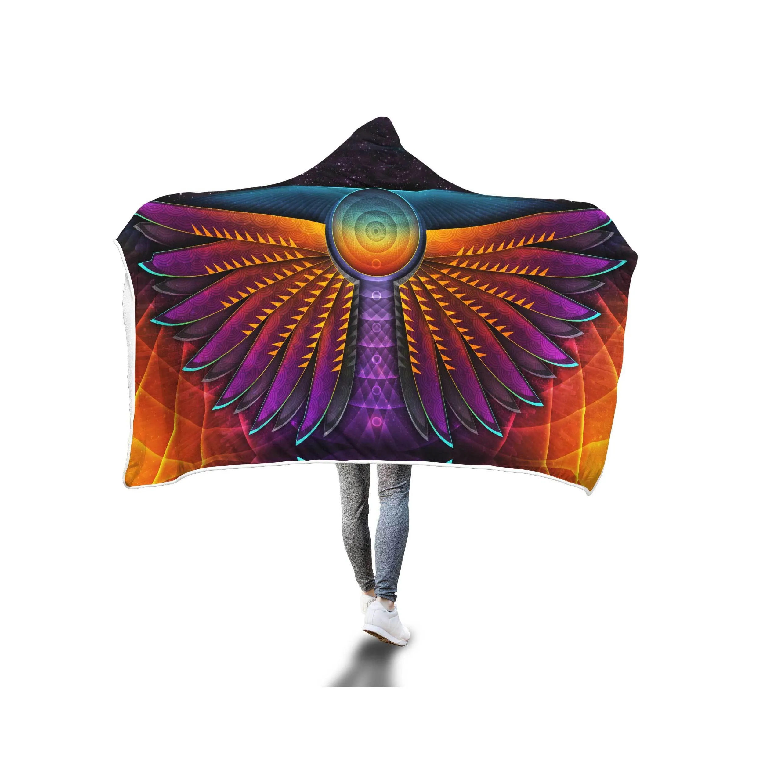 WINGS PLUSH HOODED BLANKET