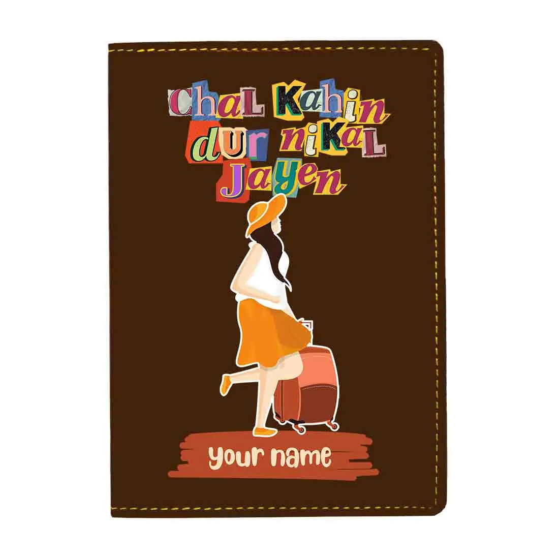 Womens Passport Cover Faux Leather Custom Holders for Passports-Chal Kahin Door