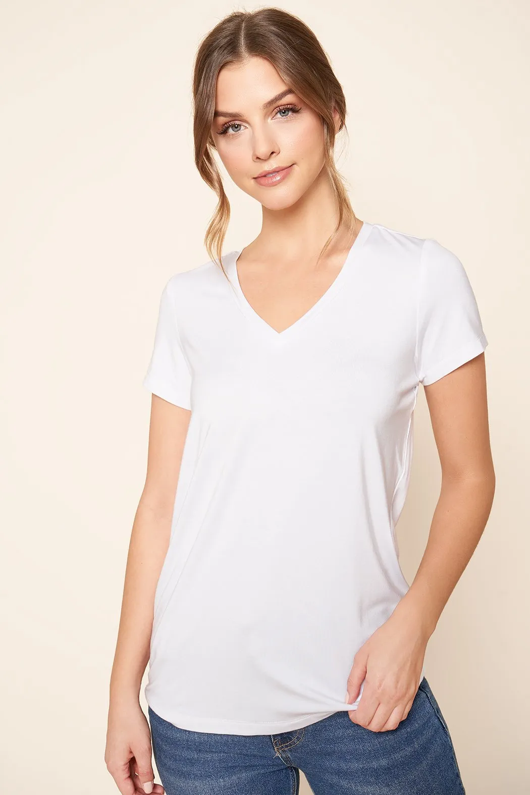 Your Favorite Jersey Knit V Neck T Shirt