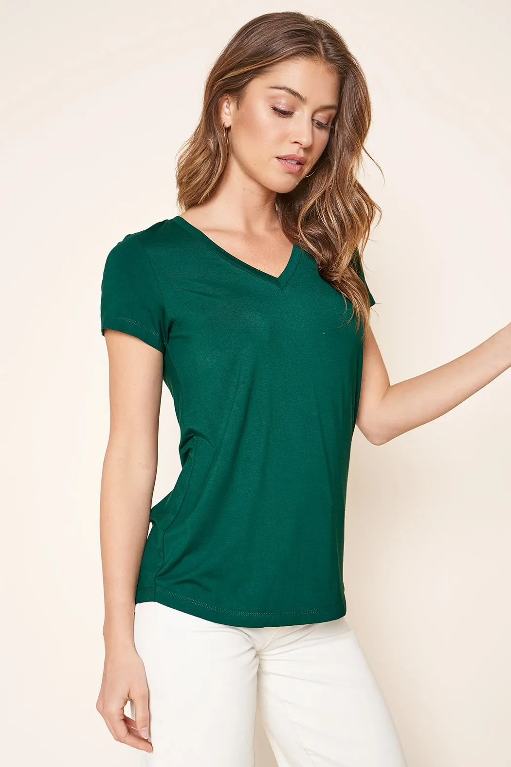 Your Favorite Jersey Knit V Neck T Shirt